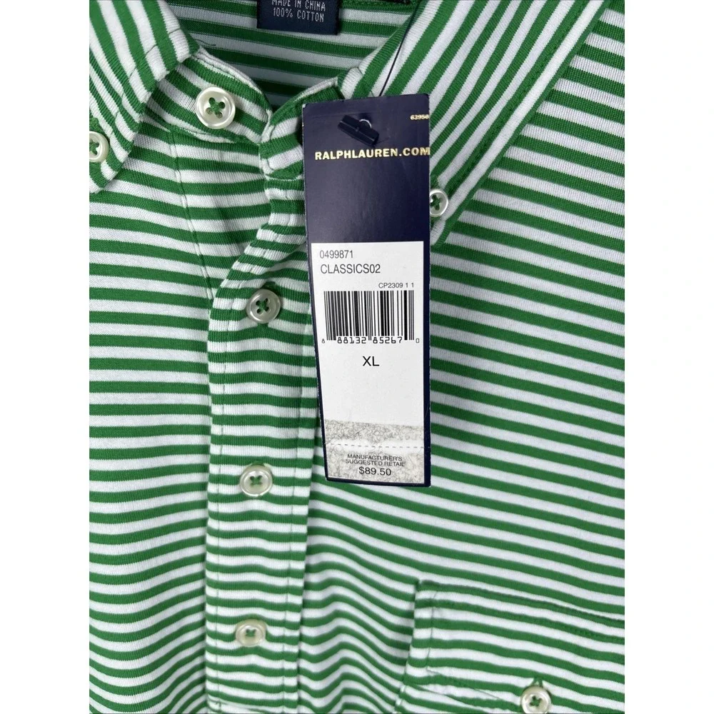 Ralph Lauren Men's Xl Classic Fit Striped Pocket Polo Shirt Pony $90 Old Money